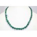 Single Line natural green onyx gemstone oval beads string necklace 18.5" C 388